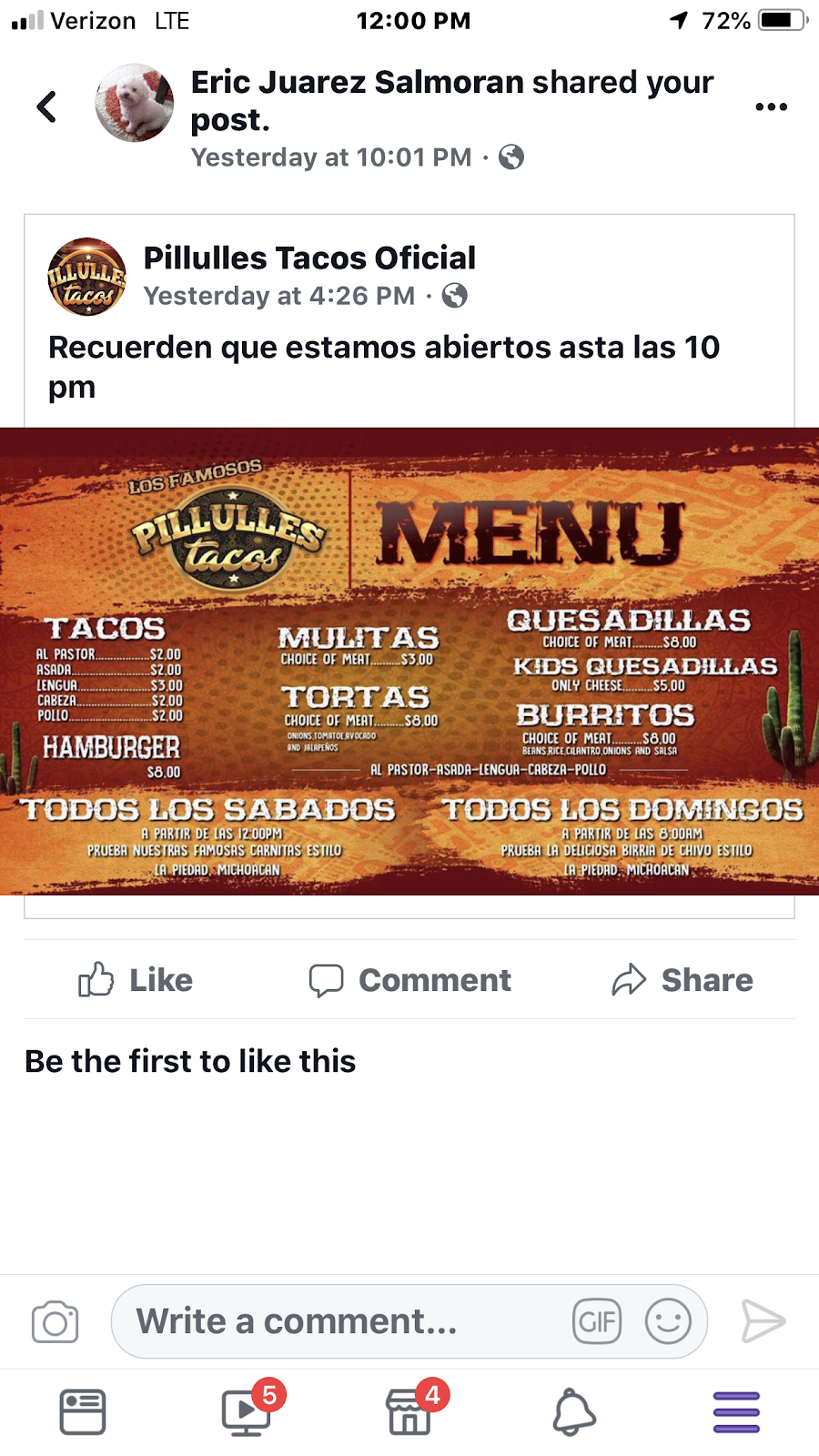 Pillulles Tacos los famosos | restaurant | 2100, Sparks, NV 89431, USA | 7758578548 OR +1 775-857-8548