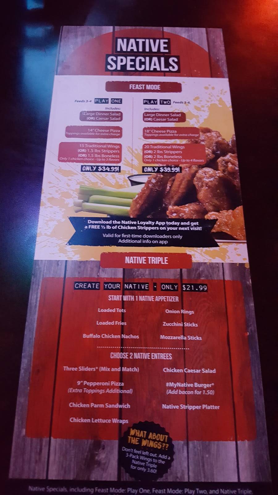 Native Grill & Wings | restaurant | 8225 N Courtney Page Way Suite 115, Tucson, AZ 85743, USA | 5207447200 OR +1 520-744-7200