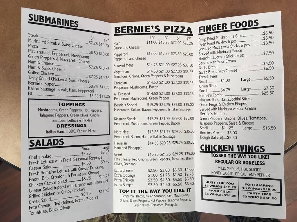 Bernies Big Slice Brockville | restaurant | 60 Pearl St E, Brockville, ON K6V 1P7, Canada | 6134980888 OR +1 613-498-0888