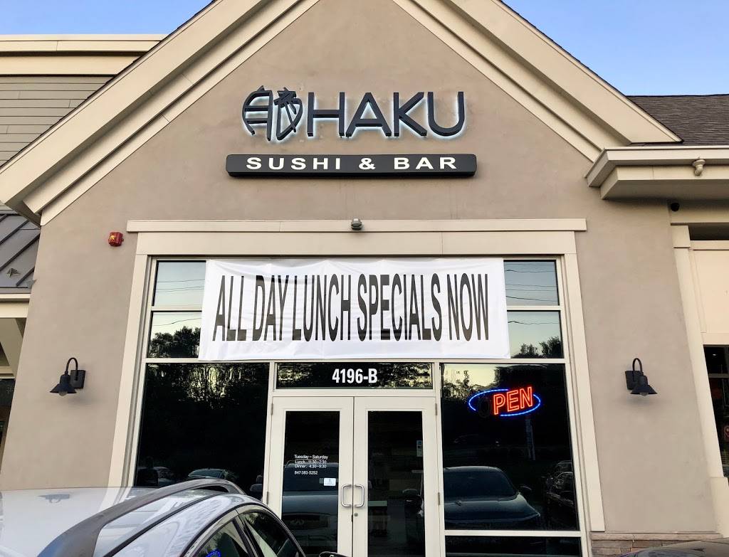 Haku sushi | meal takeaway | 4196 IL-83, Long Grove, IL 60047, USA | 8473835252 OR +1 847-383-5252