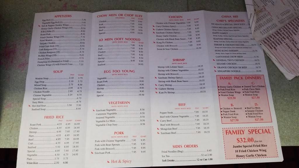 China Mei Chinese Restaurant | meal delivery | 17852 S Dixie Hwy, Miami, FL 33157, USA | 3052381392 OR +1 305-238-1392