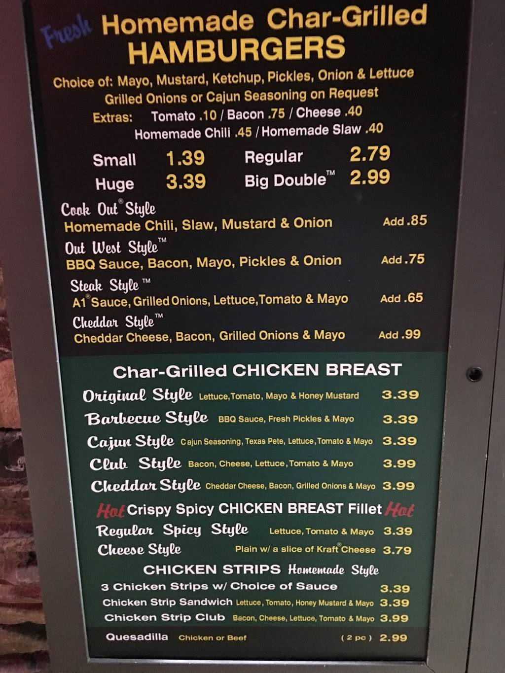 Cook Out | restaurant | 711 S Memorial Dr, Greenville, NC 27834, USA | 2525515895 OR +1 252-551-5895