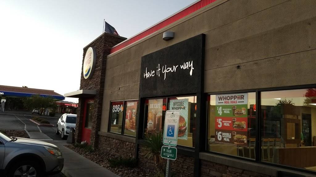 Burger King | restaurant | 8564 W Lake Mead Blvd, Las Vegas, NV 89128, USA | 7022568564 OR +1 702-256-8564