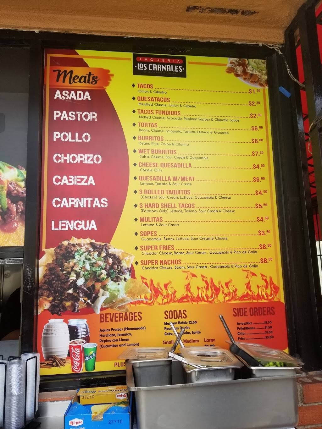Taqueria los carnales | restaurant | 1425 W Beverly Blvd, Montebello, CA 90640, USA | 3236219697 OR +1 323-621-9697