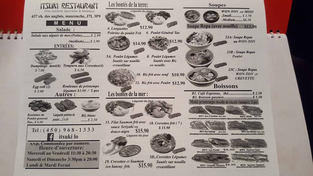 Itsuki | restaurant | 437 Chemin des Anglais, Mascouche, QC J7L 3P9, Canada | 4509681333 OR +1 450-968-1333