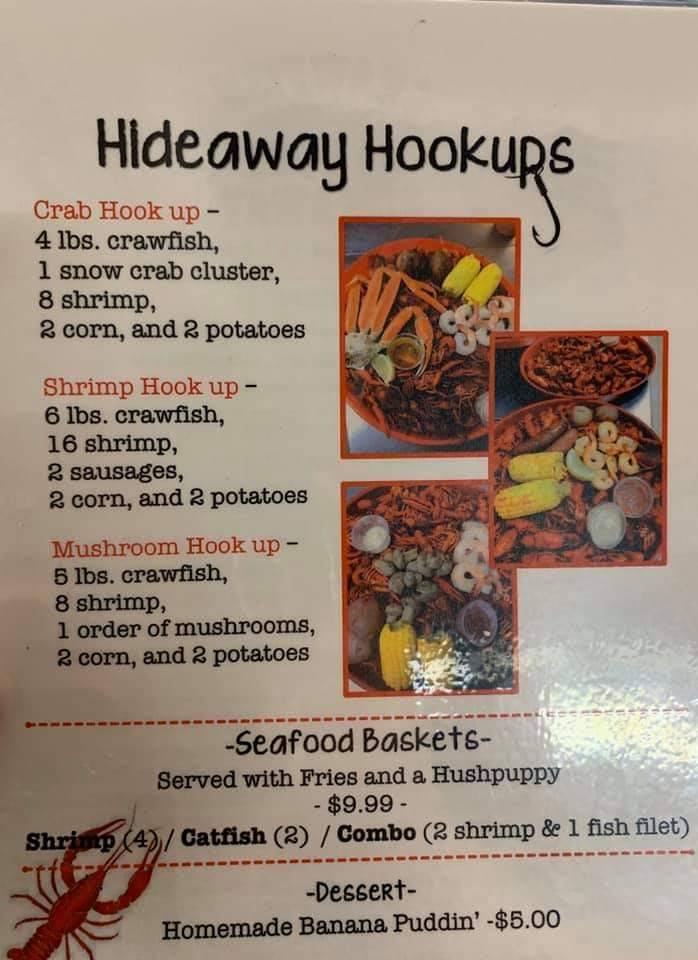 Crawfish Hideaway | restaurant | 143 Hill St, Buffalo, TX 75831, USA | 9033226023 OR +1 903-322-6023