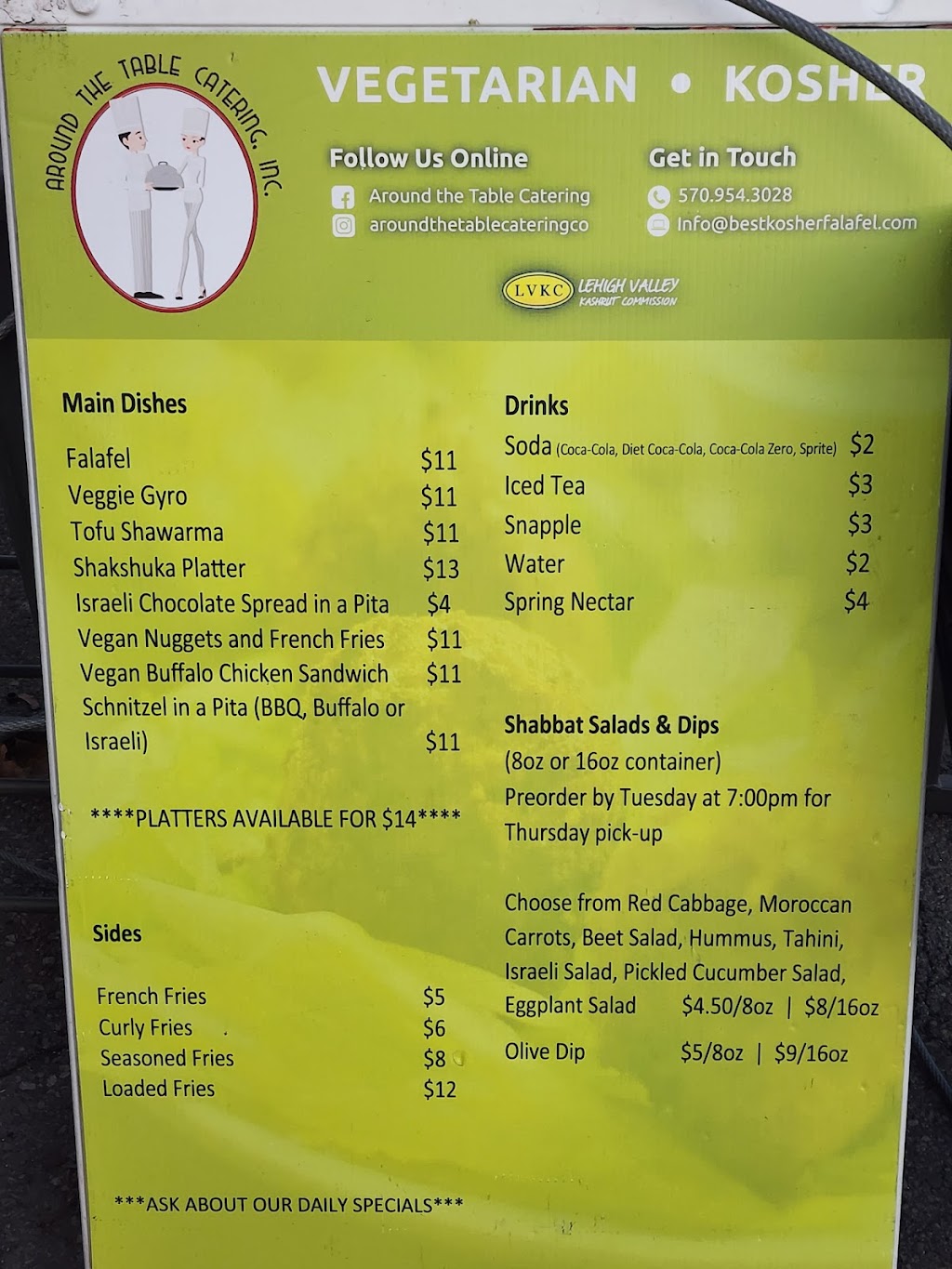 Around The Table Catering | restaurant | 310 Market St, Kingston, PA 18704, USA | 5709543028 OR +1 570-954-3028