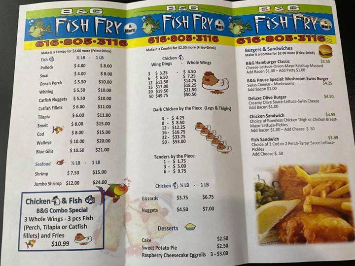 B & G Fish Fry | restaurant | 1269 Madison Ave SE, Grand Rapids, MI 49507, USA | 6168053116 OR +1 616-805-3116
