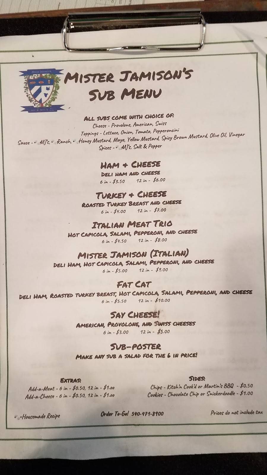 Mister Jamisons | restaurant | 421 W Main St suite 112, Waynesboro, VA 22980, USA | 5404718900 OR +1 540-471-8900