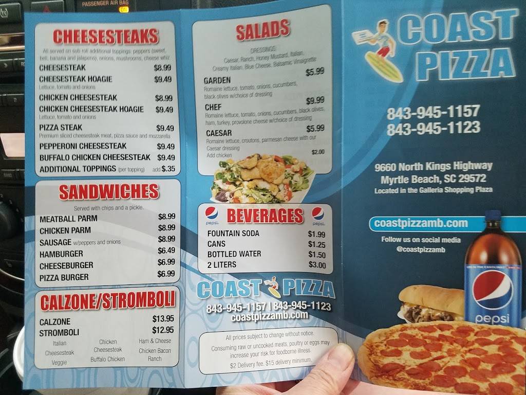 Coast Pizza | restaurant | 9660 N Kings Hwy, Myrtle Beach, SC 29572, USA | 8439451157 OR +1 843-945-1157