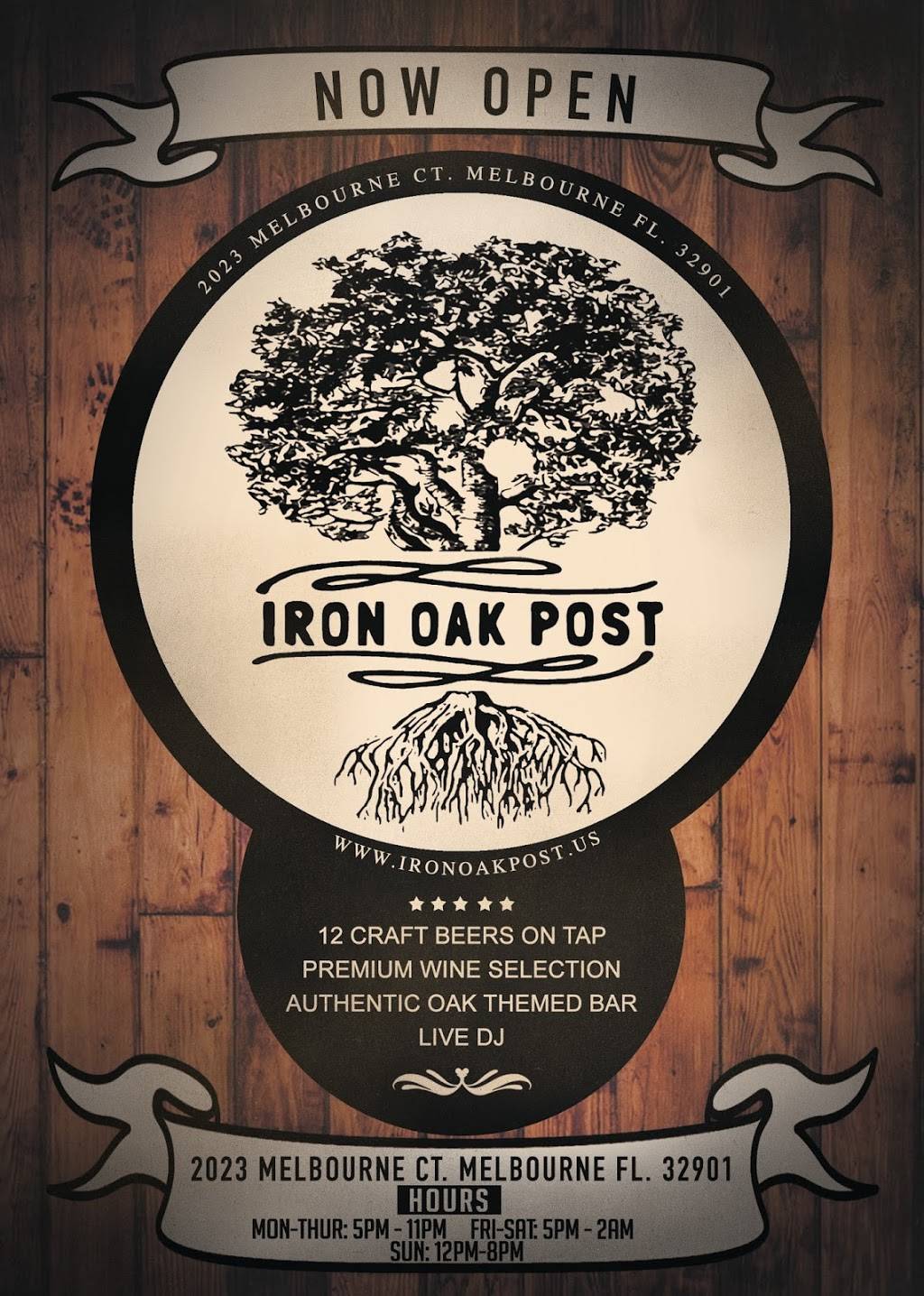 Iron Oak Post | restaurant | 2023 Melbourne Ct, Melbourne, FL 32901, USA | 3213278479 OR +1 321-327-8479