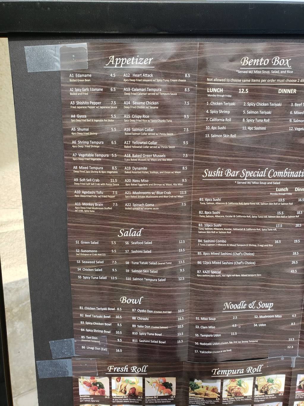 Kaze Sushi | restaurant | 40117 10th St W, Palmdale, CA 93551, USA | 6613821809 OR +1 661-382-1809