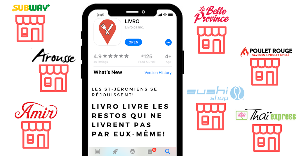 Livro.ca - Téléchargez lappli pour livraison | restaurant | 485 Boulevard des Laurentides, Saint-Jérôme, QC J7Z 4L9, Canada | 4508581310 OR +1 450-858-1310