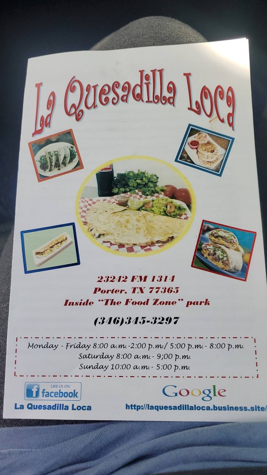 La Quesadilla Loca | restaurant | 23242 FM1314, Porter, TX 77365, USA | 3463453297 OR +1 346-345-3297