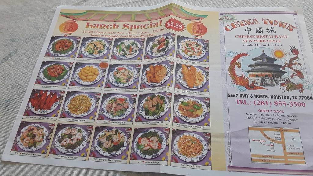 New China Town Restaurant | restaurant | 5567 Hwy 6 N, Houston, TX 77084, USA | 2818553500 OR +1 281-855-3500