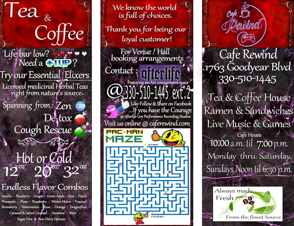 Cafe Rewind | restaurant | 1763 Goodyear Blvd, Akron, OH 44305, USA | 3305101445 OR +1 330-510-1445