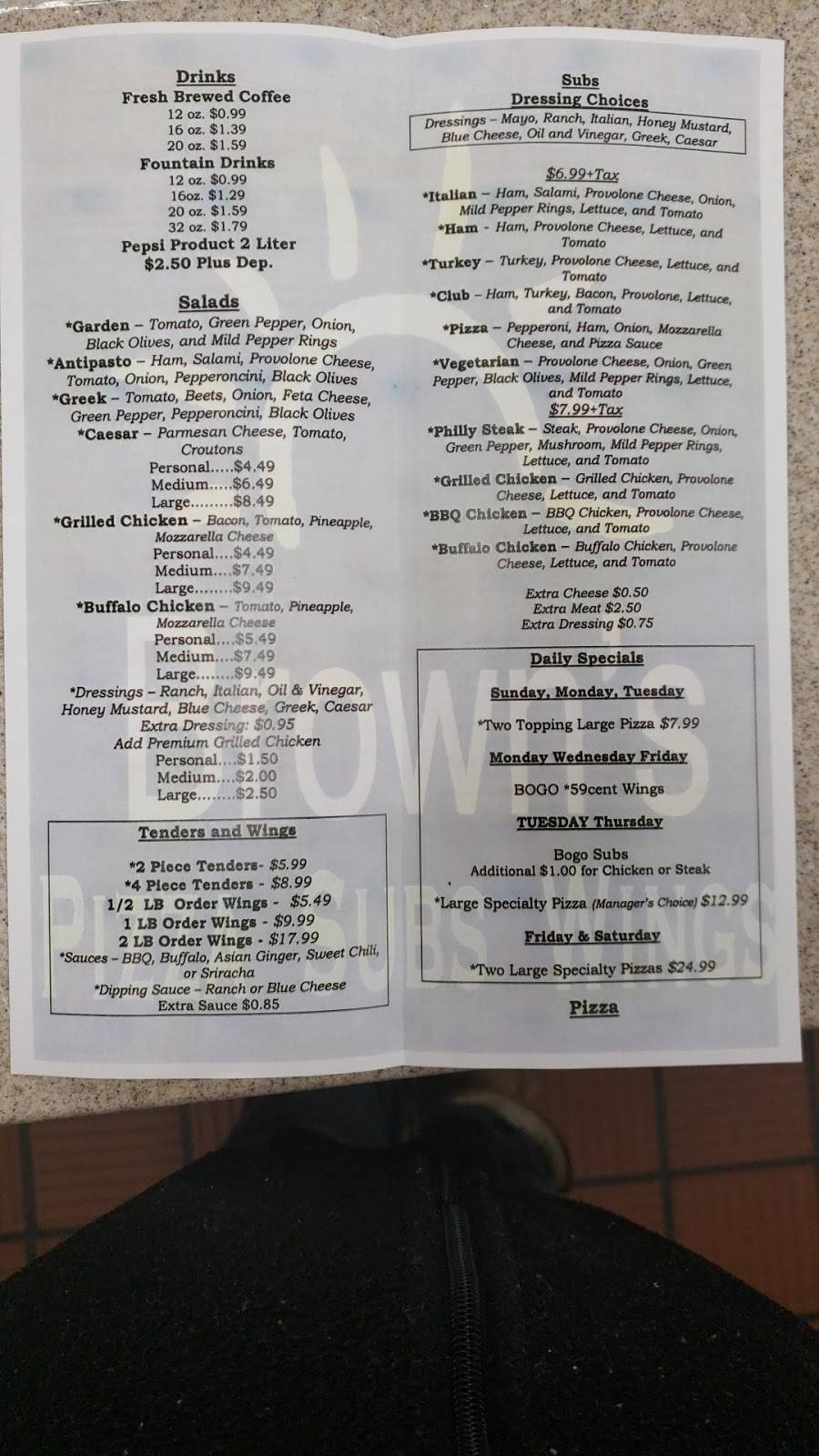 Brown’s Pizza and Subs | restaurant | 2010 Black River St, Deckerville, MI 48427, USA | 8103760022 OR +1 810-376-0022