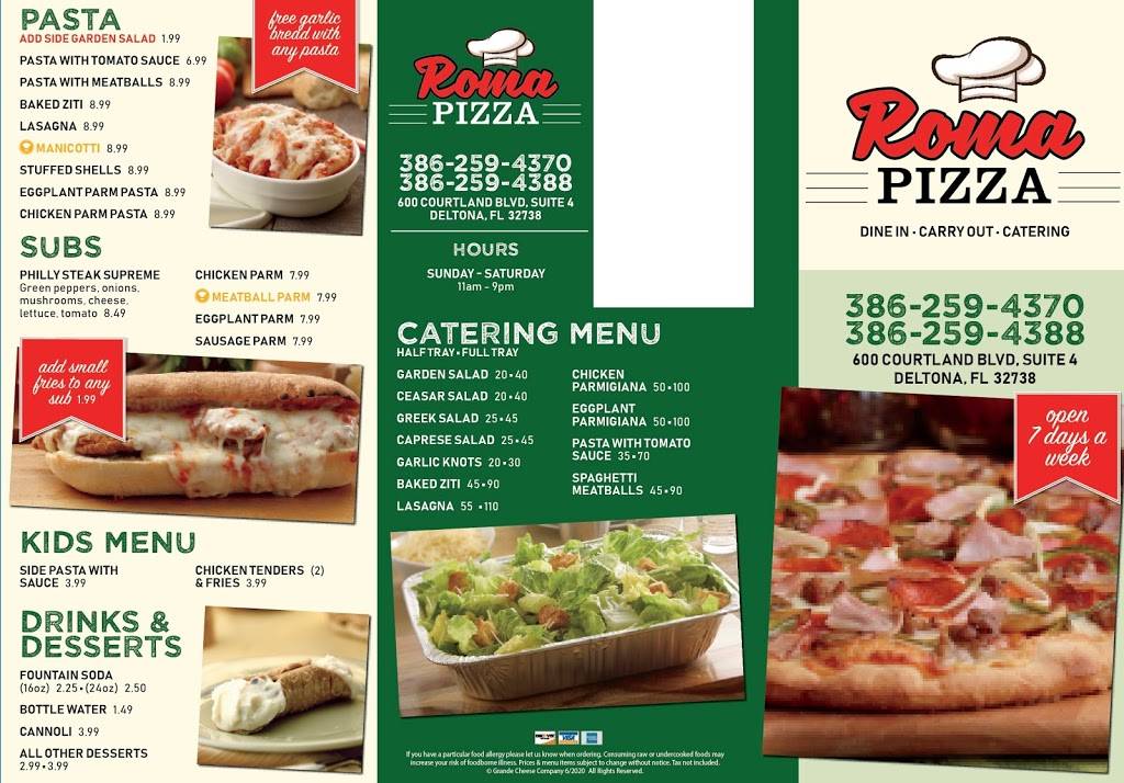 Roma Pizza Deltona | restaurant | 600 Courtland Blvd Suite 4, Deltona, FL 32738, USA | 3862594370 OR +1 386-259-4370