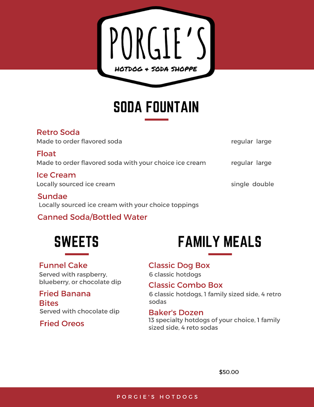 Porgies Hotdog & Soda Shoppe | restaurant | 406 KY-79, McDaniels, KY 40152, USA | 2702573021 OR +1 270-257-3021