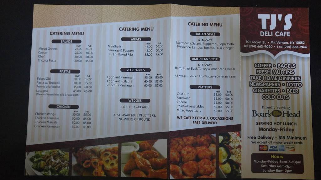 TJs Deli | restaurant | 701 Locust St, Mt Vernon, NY 10552, USA | 9146639090 OR +1 914-663-9090
