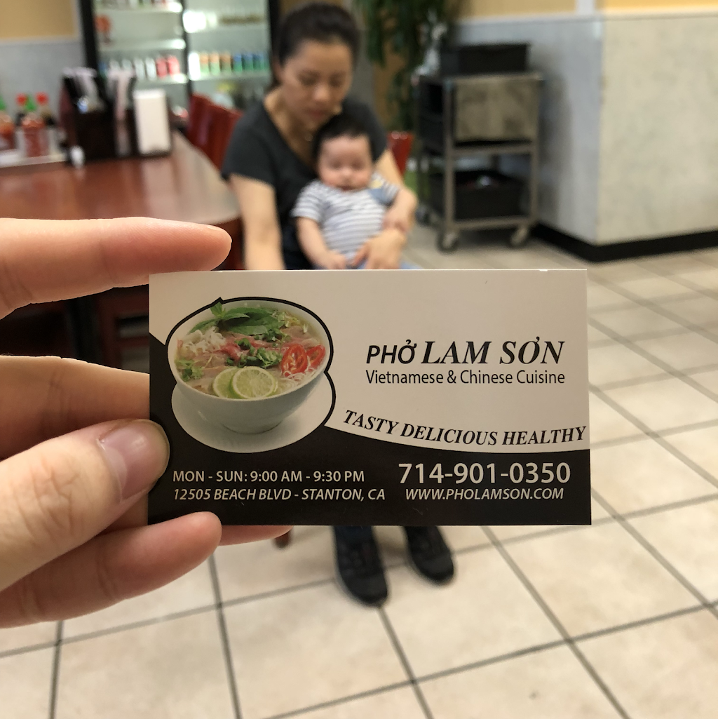 Pho Lam Son | restaurant | 12505 Beach Blvd, Stanton, CA 90680, USA | 7149010350 OR +1 714-901-0350