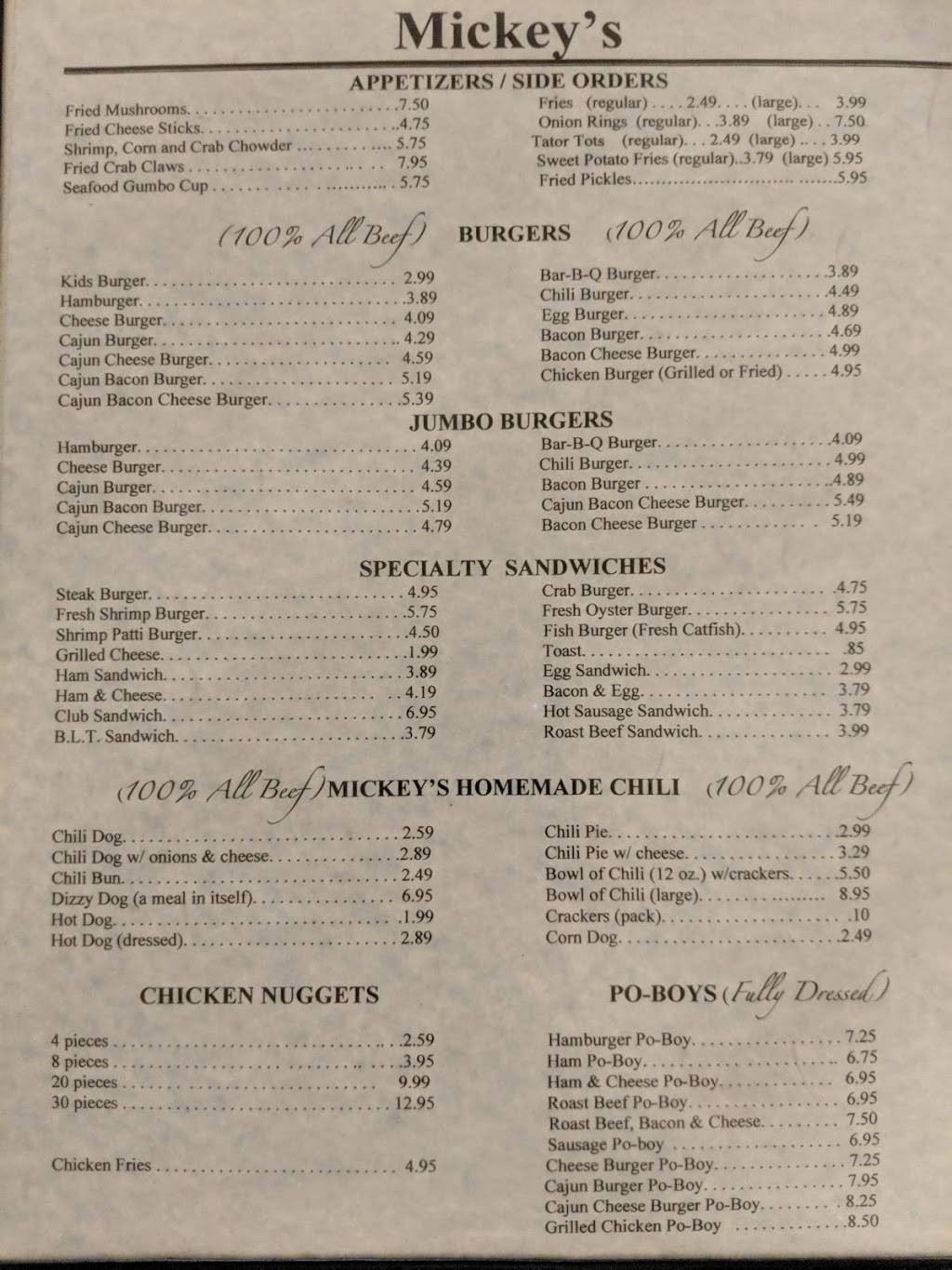 Mickeys Drive Inn | restaurant | 706 E 1st St, Kaplan, LA 70548, USA | 3376438523 OR +1 337-643-8523