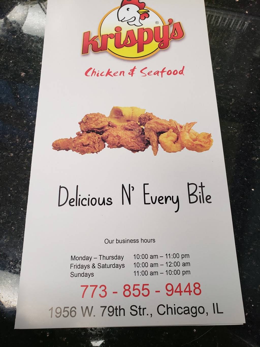 Krispys Chicken & Seafood | restaurant | 1956 W 79th St, Chicago, IL 60620, USA | 7738559448 OR +1 773-855-9448