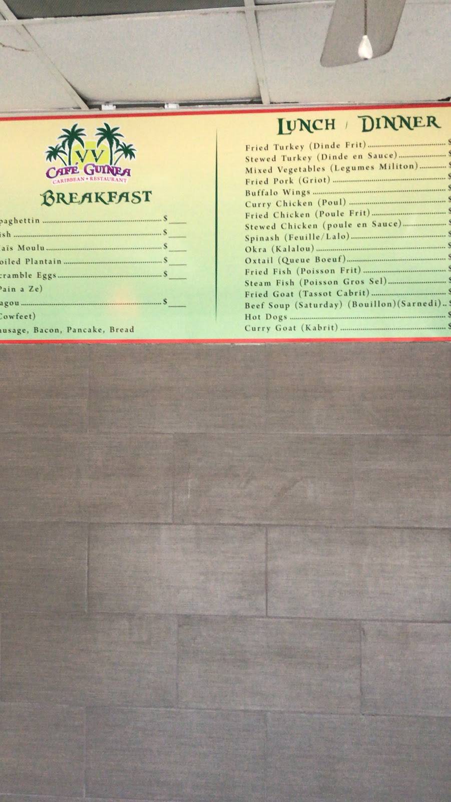 VV CAFE GUINEA RESTAURANT | restaurant | 3897 Haverhill Rd, West Palm Beach, FL 33417, USA | 5618484211 OR +1 561-848-4211