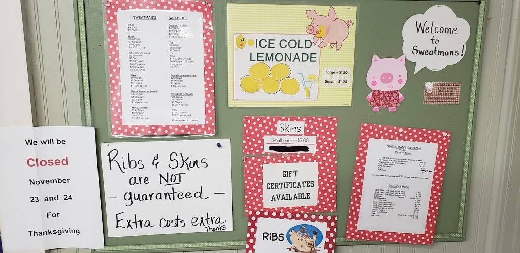 Sweatmans BBQ LLC | restaurant | 1427 Eutaw Rd, Holly Hill, SC 29059, USA | 8034961227 OR +1 803-496-1227