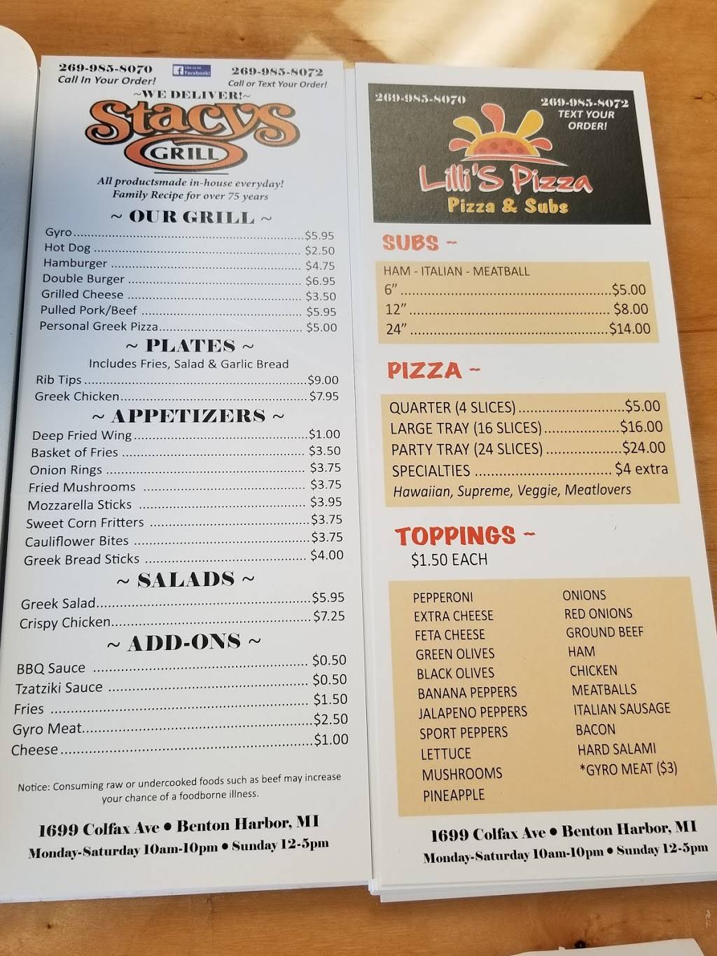 Stacys Grill | restaurant | 1699 Colfax Ave, Benton Harbor, MI 49022, USA | 2699858070 OR +1 269-985-8070