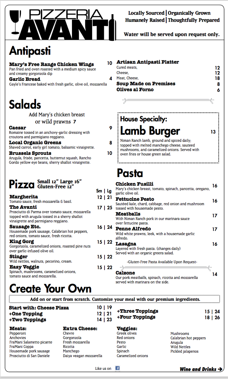 Pizzeria Avanti | restaurant | 1711 Mission St, Santa Cruz, CA 95060, USA | 8314251807 OR +1 831-425-1807