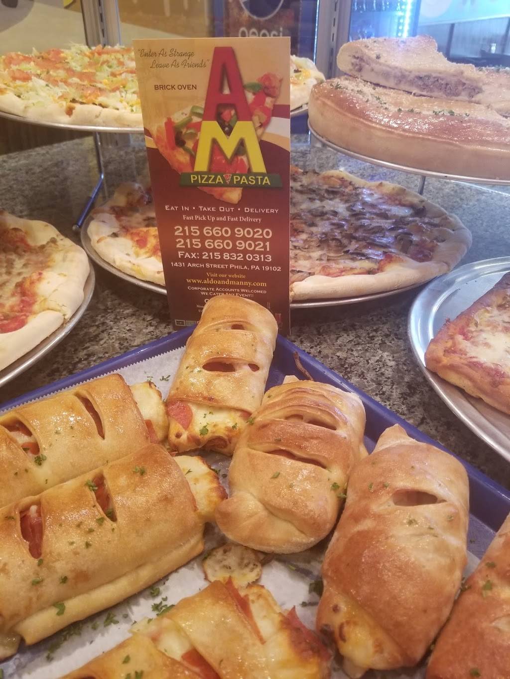 Aldo and Manny Pizza and Pasta | restaurant | 1431 Arch St, Philadelphia, PA 19102, USA | 2156609020 OR +1 215-660-9020