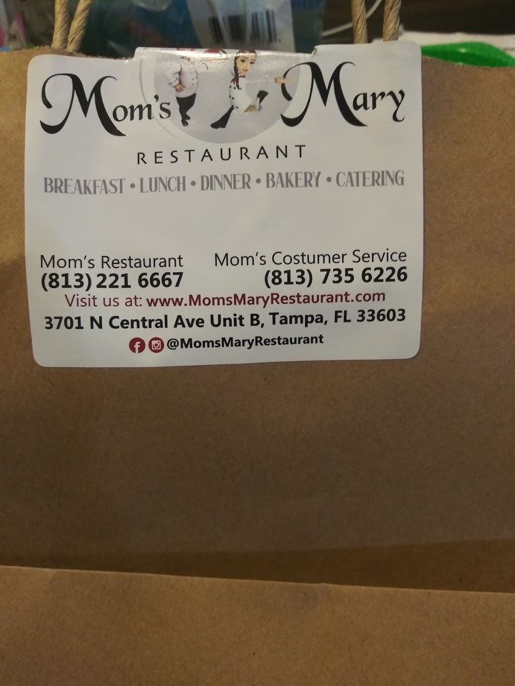 Moms Mary Restaurant, Inc | bakery | 3701 N Central Ave Unit B, Tampa, FL 33603, USA | 8137356226 OR +1 813-735-6226