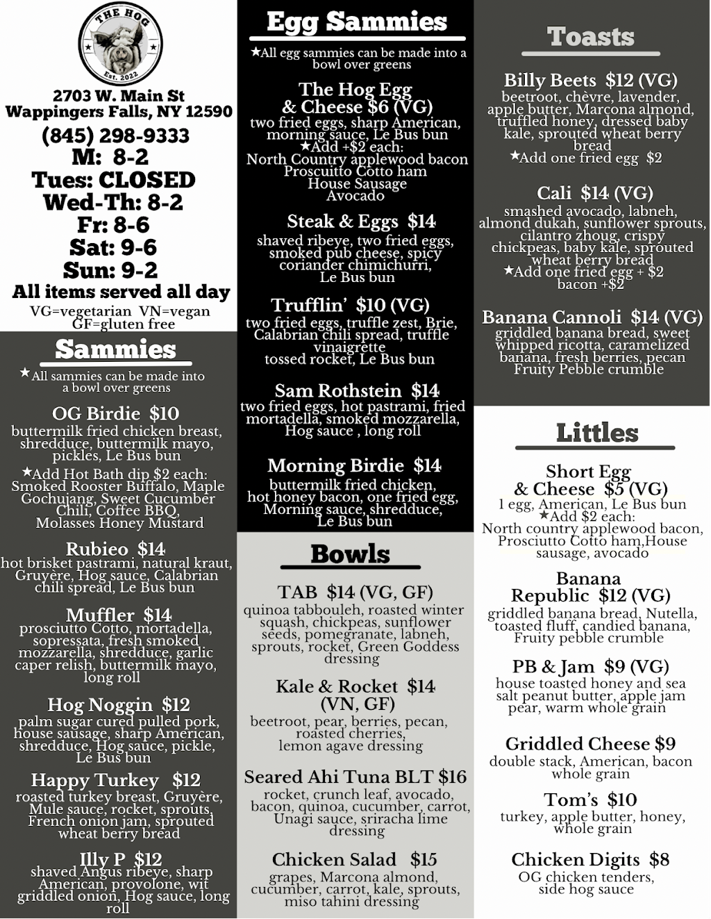 The Hog | restaurant | 2703 W Main St, Wappingers Falls, NY 12590, USA | 8452989333 OR +1 845-298-9333