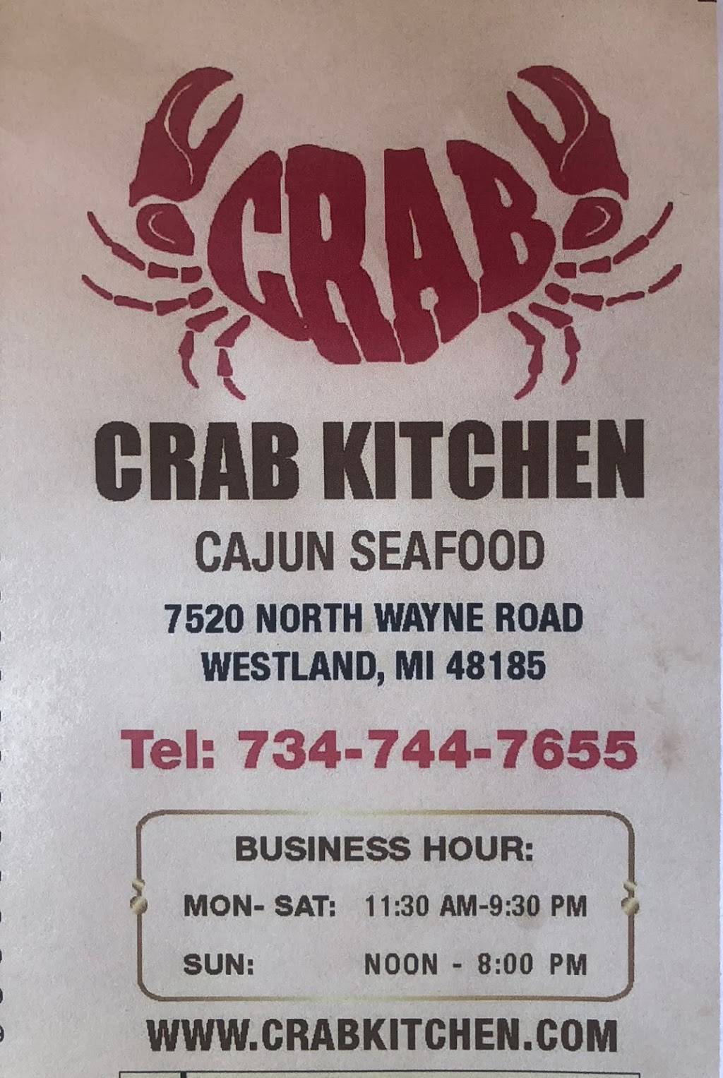 Crab Kitchen Cajun Seafood | restaurant | 7520 N Wayne Rd, Westland, MI 48185, USA | 7347447655 OR +1 734-744-7655