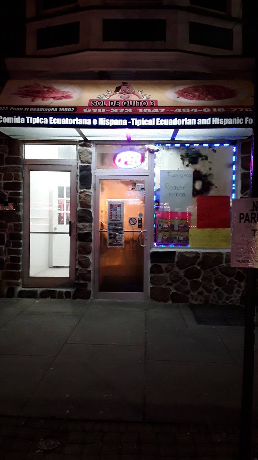 Sol de Quito 3 | restaurant | 922 Penn St, Reading, PA 19602, USA | 4848182702 OR +1 484-818-2702