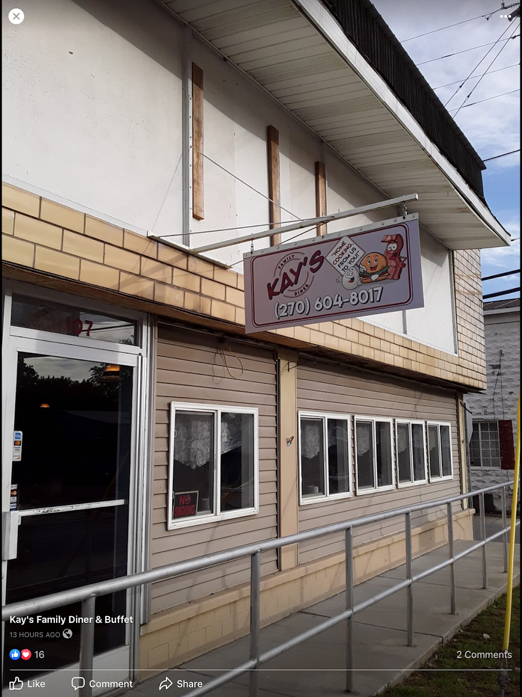 Kays Family Diner | restaurant | 107 N Main St, Elkton, KY 42220, USA | 2707260188 OR +1 270-726-0188
