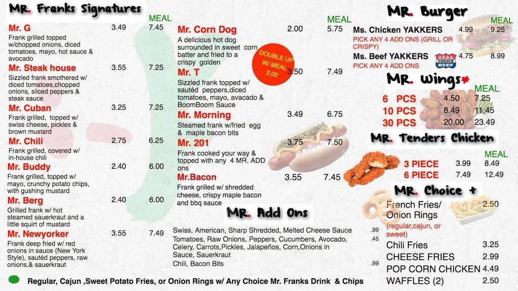 Mr. Franks | restaurant | 1217 Teaneck Rd Ste 106, Teaneck, NJ 07666, USA | 2015307666 OR +1 201-530-7666