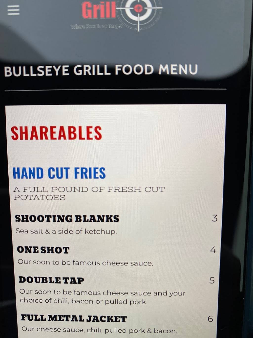 Bullseye Grill | restaurant | 6501 Mt Herman Rd, Raleigh, NC 27617, USA | 9197495066 OR +1 919-749-5066