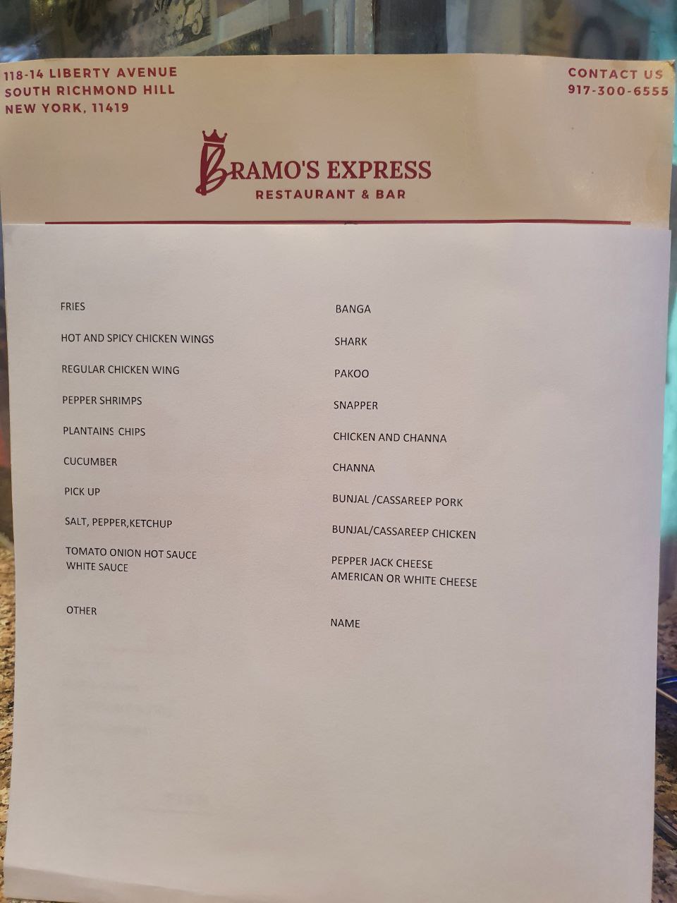 Bramos Express | restaurant | 118-14 Liberty Ave, Queens, NY 11419, USA | 9173006555 OR +1 917-300-6555