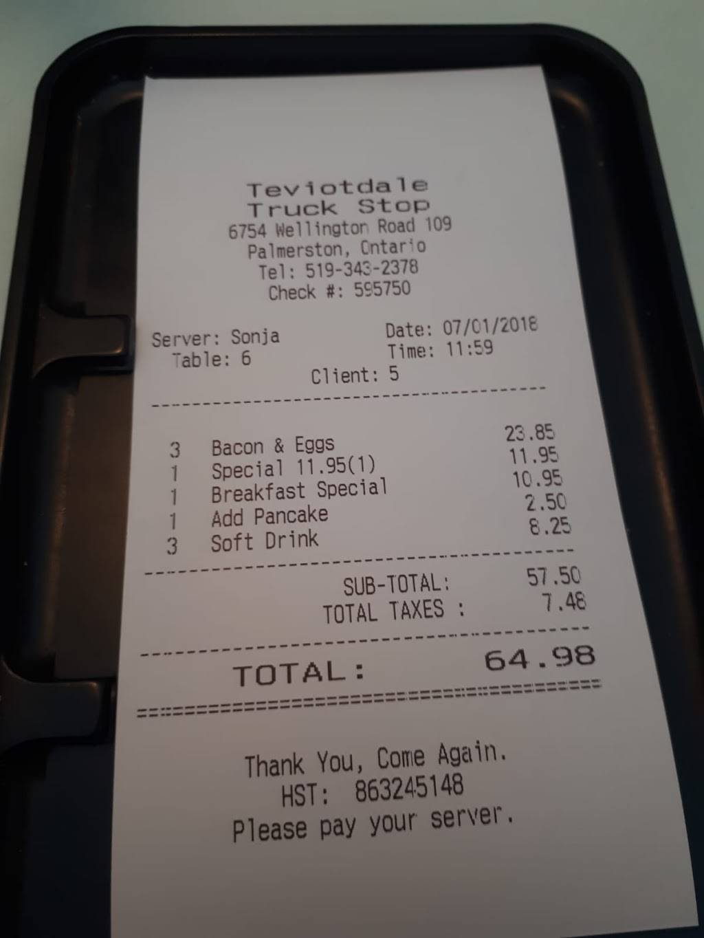 Truck Stop Family Restaurant | restaurant | Wellington County Rd 109, Palmerston, ON N0G 2P0, Canada | 5193432378 OR +1 519-343-2378