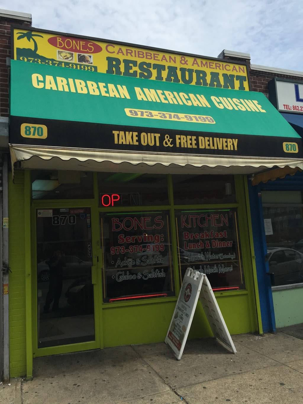 Bones Kitchen Inc | restaurant | 870 18th Ave, Irvington, NJ 07111, USA | 9733749199 OR +1 973-374-9199