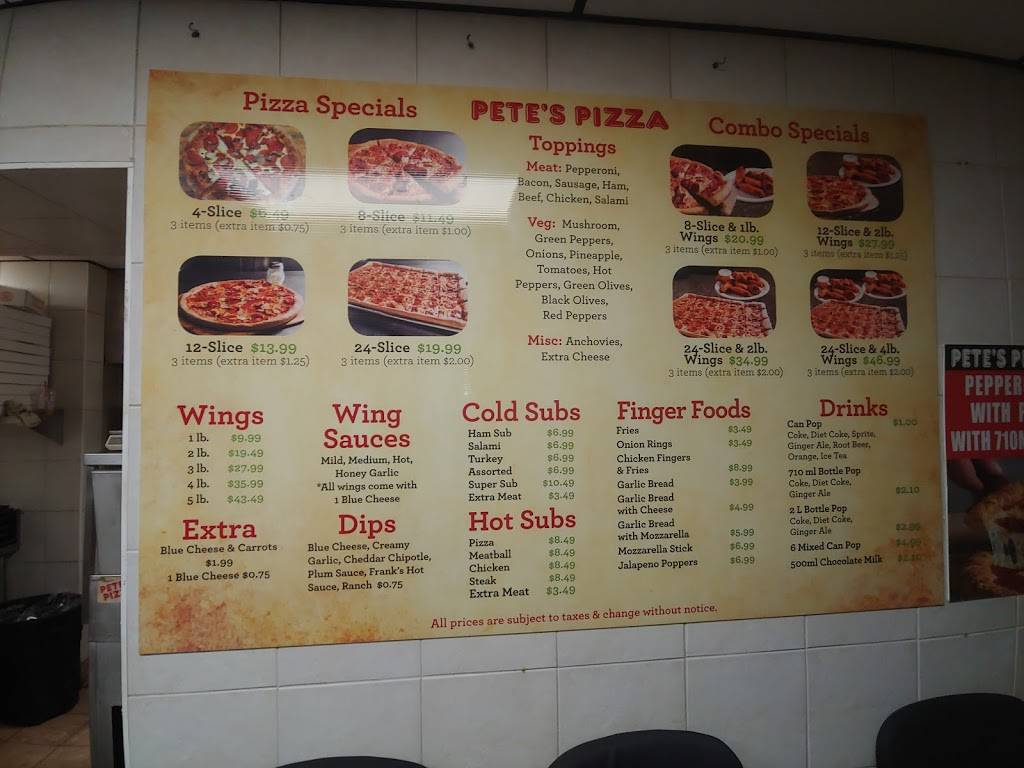 Petes Pizza | restaurant | 6 Pleasant Ave, St. Catharines, ON L2R 1X8, Canada | 9056854877 OR +1 905-685-4877