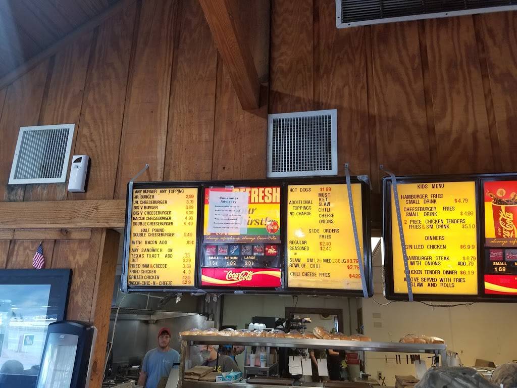 Big V | restaurant | 716 N 3rd Ave, Chatsworth, GA 30705, USA | 7066950982 OR +1 706-695-0982