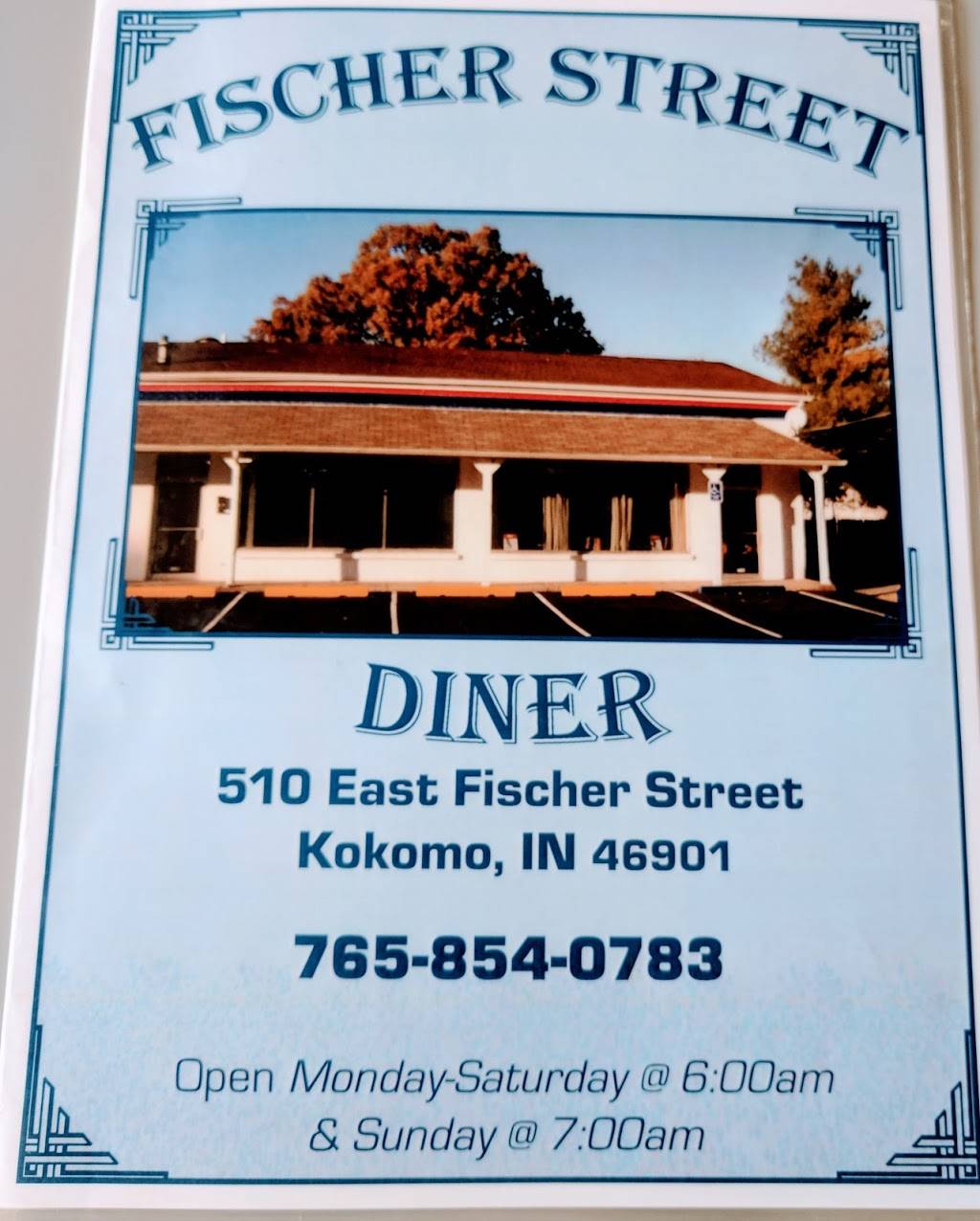 Fischer Street Diner | restaurant | 510 E Fischer St, Kokomo, IN 46901, USA | 7658540783 OR +1 765-854-0783