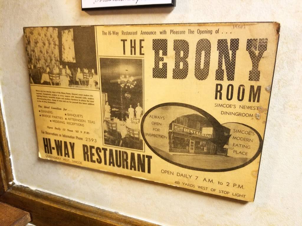 Hi-Way Restaurant | restaurant | 63 Queensway West, Simcoe, ON N3Y 2M2, Canada | 5194260380 OR +1 519-426-0380