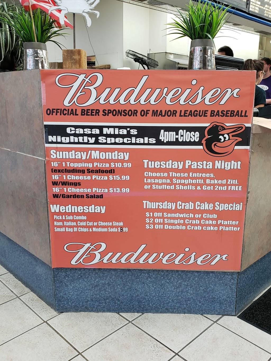 Casa Mias White Marsh | restaurant | 8601 Honeygo Blvd, Nottingham, MD 21236, USA | 4109310200 OR +1 410-931-0200