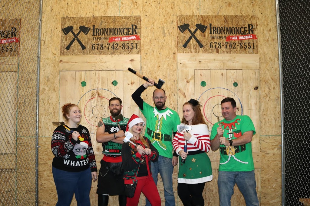 Ironmonger Taproom + Axe Throwing | restaurant | 2129 NW Pkwy SE #109, Marietta, GA 30067, USA | 4702318894 OR +1 470-231-8894