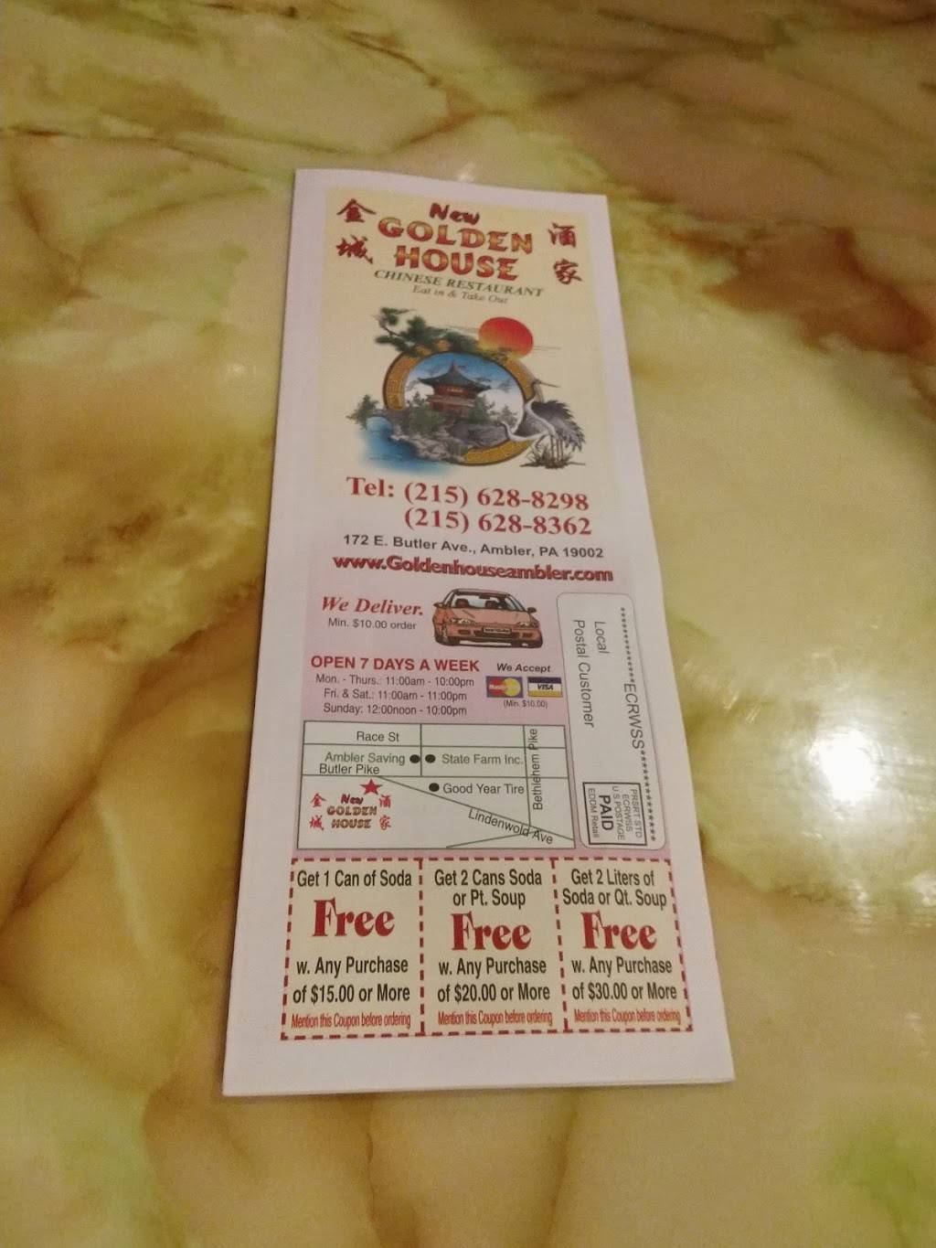 Golden House Restaurant | restaurant | 172 E Butler Ave, Ambler, PA 19002, USA | 2156288298 OR +1 215-628-8298