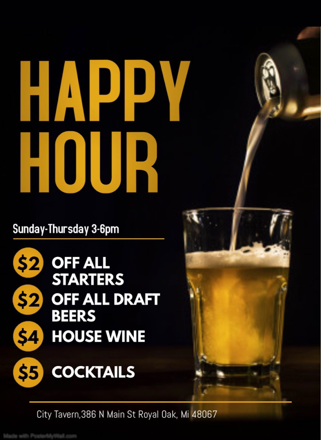 City Tavern Royal Oak | restaurant | 386 N Main St, Royal Oak, MI 48067, USA | 2487444500 OR +1 248-744-4500